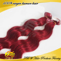 Preço de promoção Atacado virgem barato vermelho indiano tecer cabelo remy